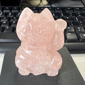 Rose Quartz Buddha Figurine